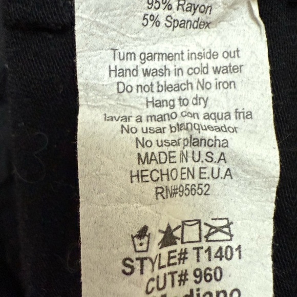 Sans Souci Black Blouse with White Floral Accents - Picture 2 of 3